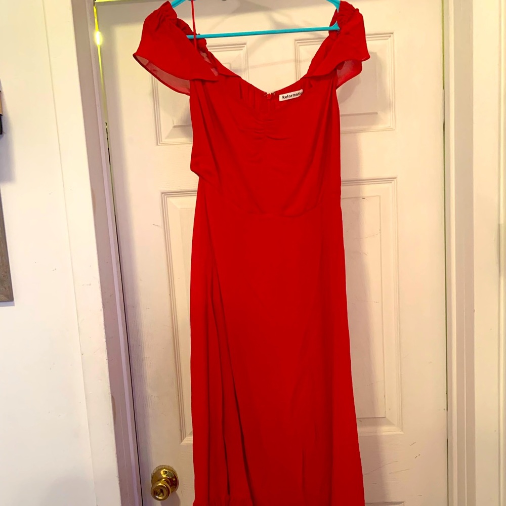 Reformation Butterfly Dress — red